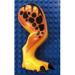 Dinosaur Leg Large (Rear) Tyrannosaurus rex Right with Black Pin with Black Claws and Spots on Dark Orange Pattern