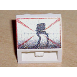 Slope, Inverted 45 2 x 2 with Flat Bottom Pin with Screen with Black AT-ST, Red Lines, Fade at Bottom Pattern