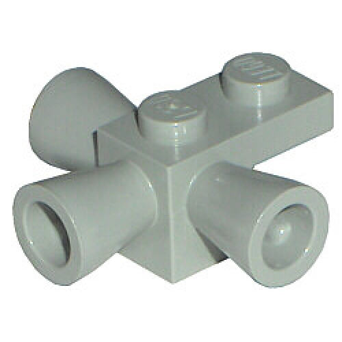 Деталь LEGO 3963 Brick, Modified 1 x 1 with 3 Loudspeakers / Space Positioning Rockets - Light Gray