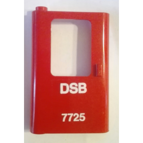 Деталь LEGO 4181pb061 Door 1 x 4 x 5 Train Left, Thin Support at Bottom with White 'DSB 7725' Pattern (Sticker) - Set 7725