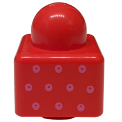 Primo Brick 1 x 1 with Small Pink Rings Pattern on Opposite Sides Primo Brick 1 x 1 with Small Pink Rings Pattern on Opposite Sides