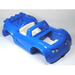 Duplo, Toolo Car Chassis Assembly with Blue Body and White Interior