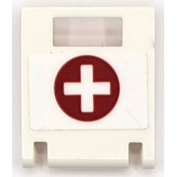 Container, Box 2 x 2 x 2 Door with Slot with White Cross in Red Circle Pattern (Sticker) - Set 42069 Container, Box 2 x 2 x 2 Door with Slot with White Cross in Red Circle Pattern (Sticker) - Set 42069