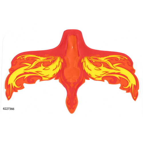 Деталь LEGO 38789 Plastic Wings with Yellow and Orange Flames on Red Background Pattern