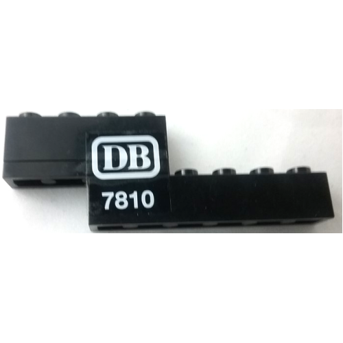 Деталь LEGO BA118pb01R Stickered Assembly 8 x 1 x 2 1/3 with White 'DB 7810' Pattern Model Right Side (Sticker) - Set 7810 - 1 Plate 1 x 4, 1 Brick 1 x 4, 1 Brick 1 x 6