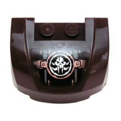 Vehicle, Mudguard 3 x 4 x 1 2/3 Curved Front with Grille with White Chima Mammoth Skull Emblem and Copper Rivets Pattern (Sticker) - Set 70226 Vehicle, Mudguard 3 x 4 x 1 2/3 Curved Front with Grille with White Chima Mammoth Skull Emblem and Copper Rivets Pattern (Sticker) - Set 70226