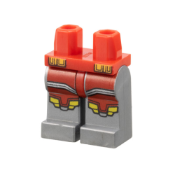 Hips and Flat Silver Legs with Red Armor, Silver Stripes, Red and Yellow Knee Plates and Orange Belt Pouches Pattern Hips and Flat Silver Legs with Red Armor, Silver Stripes, Red and Yellow Knee Plates and Orange Belt Pouches Pattern