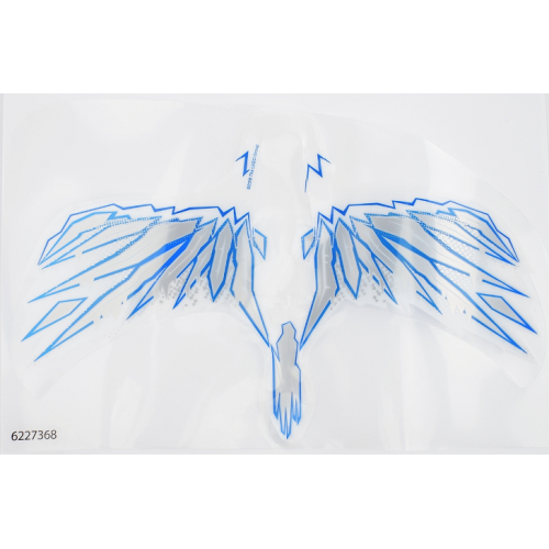 Деталь LEGO 38790 Plastic Wings with White, Gray, and Blue Lightning on Trans-Clear Background Pattern