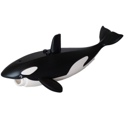 Whale / Orca Body with Molded White Spots and Upper Jaw and Printed Eyes Pattern Whale / Orca Body with Molded White Spots and Upper Jaw and Printed Eyes Pattern