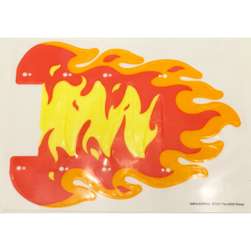 Деталь LEGO 1875 Plastic Fire with 8 Holes for Towballs and Yellow, Red, and Orange Flames Pattern