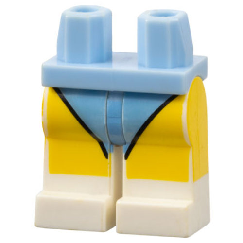 Деталь LEGO 970c01pb04 Hips and White Legs with Bright Light Blue Leotard and Yellow Legs Pattern