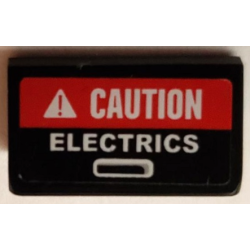 Slope 30 1 x 2 x 2/3 with 'CAUTION ELECTRICS' Pattern (Sticker) - Set 60018
