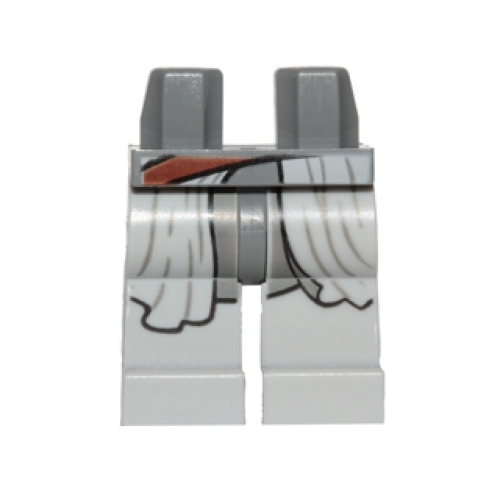 Деталь LEGO 970c86pb30 Hips and Light Bluish Gray Legs with Flowing Robe and Reddish Brown Strap Pattern