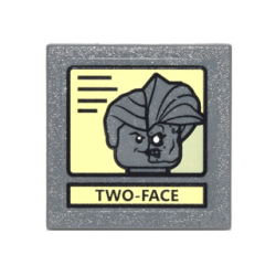 Road Sign 2 x 2 Square with Clip with Black Lines, 'TWO-FACE', and Portrait on Bright Light Yellow Background Pattern (Sticker) - Set 10937