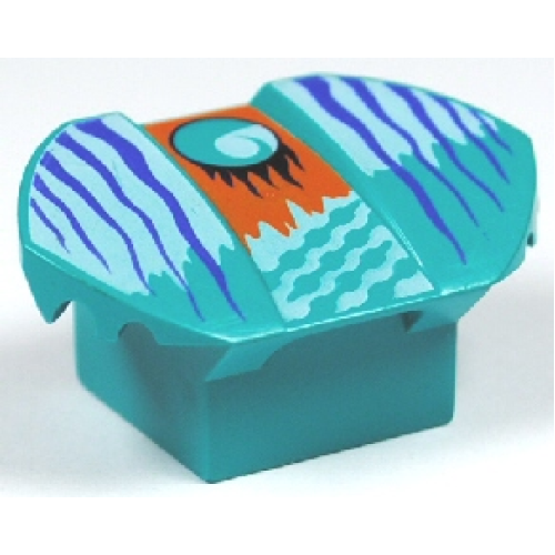 Деталь LEGO 30600pb05 Brick, Modified 2 x 2 No Studs, Sloped with Flared Wings with Loopin Pattern