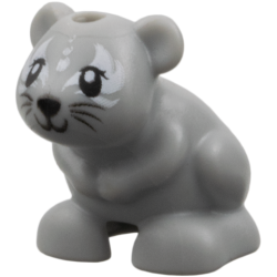 Hamster / Mouse, Friends Style with Black Eyes, Nose, Mouth and Whiskers and White Face Decorations Pattern