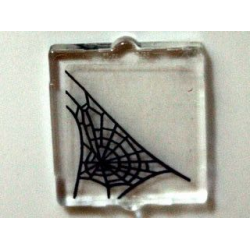 Glass for Window 1 x 2 x 2 Flat Front with Spider Web in Lower Left Corner Pattern (Sticker) - Set 10228