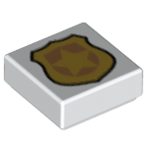 Деталь LEGO 3070pb170 Tile 1 x 1 with Gold Police Badge Pattern