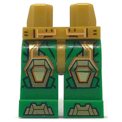 Hips and Green Legs with Gold Knee Pads and Armor Toes, Bright Light Yellow and Orange Circuitry Pattern Hips and Green Legs with Gold Knee Pads and Armor Toes, Bright Light Yellow and Orange Circuitry Pattern