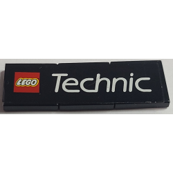 Stickered Assembly 6 x 2 with White 'LEGO Technic' Logo on Black Background Pattern (Sticker) - Set 8440 - 3 Tile 2 x 2 Stickered Assembly 6 x 2 with White 'LEGO Technic' Logo on Black Background Pattern (Sticker) - Set 8440 - 3 Tile 2 x 2
