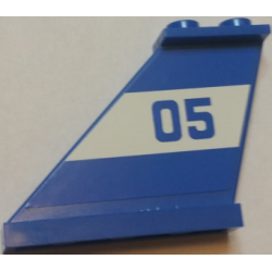 Tail 4 x 1 x 3 with Blue '05' on White Background Pattern on Left Side (Sticker) - Set 60045