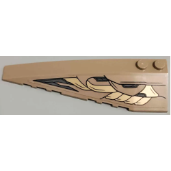 Wedge 10 x 3 Left with Gold and Dark Bluish Gray Armor Plates with Black Outlines Pattern (Sticker) - Set 76237 Wedge 10 x 3 Left with Gold and Dark Bluish Gray Armor Plates with Black Outlines Pattern (Sticker) - Set 76237