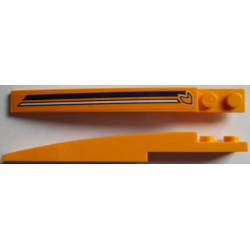 Slope, Curved 10 x 1 with Dark Blue and White Stripes Pattern Model Right Side (Sticker) - Set 60151