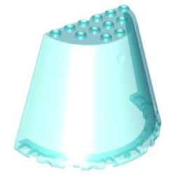 Cone Half 10 x 5 x 6 - Trans-Light Blue