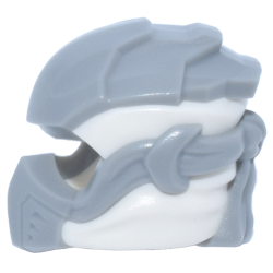 Minifigure, Headgear Ninjago Wrap Type 10 with Molded Light Bluish Gray Armor, Wraps and Knot Pattern