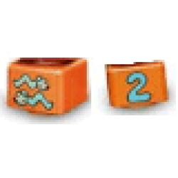 Primo Brick 1 x 1 with Snakes and Number 2 Pattern on Opposite Sides Primo Brick 1 x 1 with Snakes and Number 2 Pattern on Opposite Sides