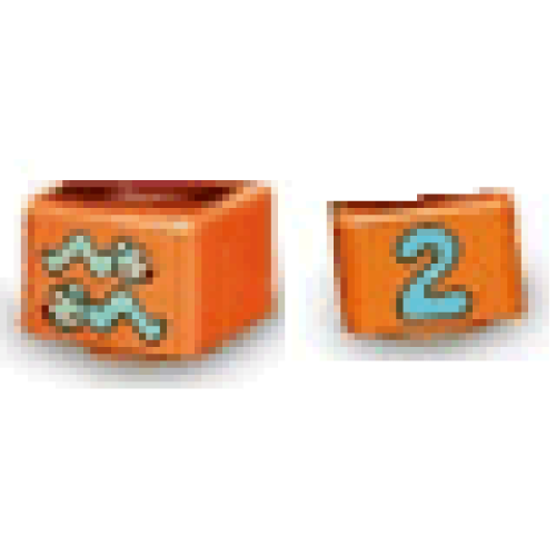 Деталь LEGO 31000pb29 Primo Brick 1 x 1 with Snakes and Number 2 Pattern on Opposite Sides