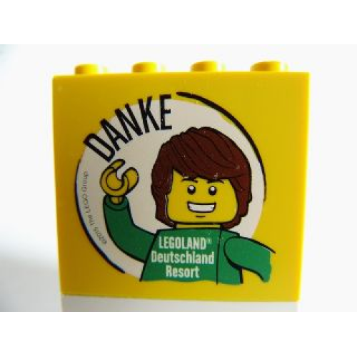 Деталь LEGO 30144pb165 Brick 2 x 4 x 3 with Legoland Deutschland Resort Danke Pattern