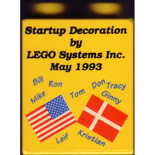Деталь LEGO 4066pb141 Duplo, Brick 1 x 2 x 2 with Startup Decoration LEGO Systems Inc. May 1993 Pattern