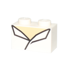 Brick 1 x 2 with Black Lines and Tan Surface Pattern (BrickHeadz Jack Sparrow Chest)