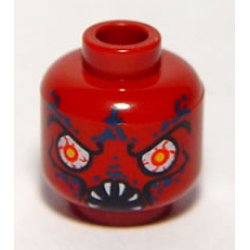 Minifigure, Head Alien with Bloodshot Eyes and White Fangs Pattern