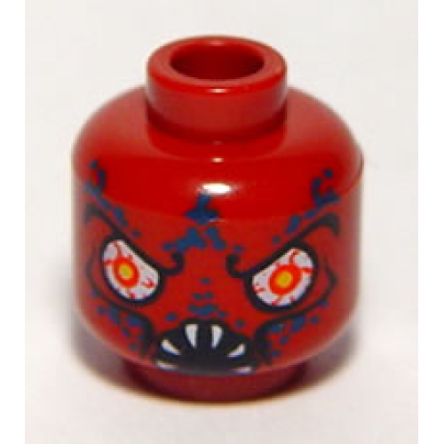 Деталь LEGO 3626pb0400 Minifigure, Head Alien with Bloodshot Eyes and White Fangs Pattern