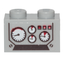 Brick, Modified 1 x 2 with Studs on 1 Side with 4 Gauges Pattern (Sticker) - Set 70419