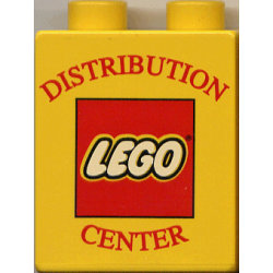 Duplo, Brick 1 x 2 x 2 with Distribution Center and LEGO Logo Pattern