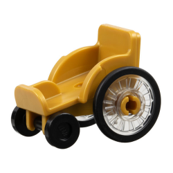 Mini Doll, Utensil Wheelchair with Trans-Clear Wheelchair Wheels with Technic Pin Hole and Black Trolley Wheels (2135 / 80441pb01 / 2496) Mini Doll, Utensil Wheelchair with Trans-Clear Wheelchair Wheels with Technic Pin Hole and Black Trolley Wheels (2135 / 80441pb01 / 2496)