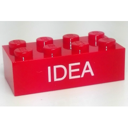 Brick 2 x 4 with White 'IDEA' Pattern Brick 2 x 4 with White 'IDEA' Pattern