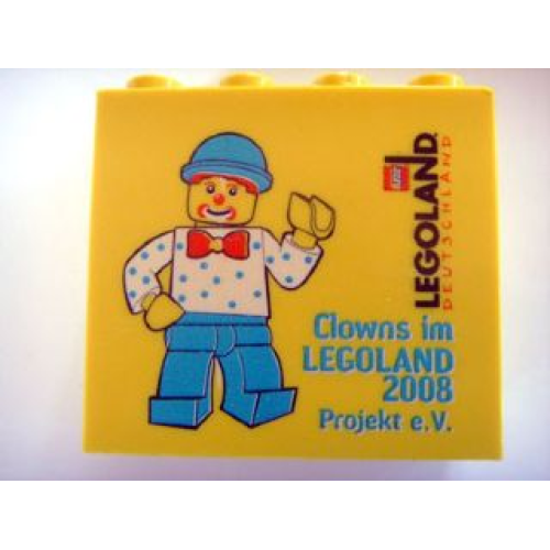 Деталь LEGO 30144pb040 Brick 2 x 4 x 3 with Legoland Deutschland Clowns im Legoland 2008 Pattern