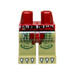 Hips and Olive Green Legs with Dark Red Loincloth and White Claws Pattern Hips and Olive Green Legs with Dark Red Loincloth and White Claws Pattern