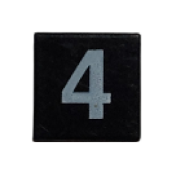 Tile 1 x 1 with White Number 4 Pattern Tile 1 x 1 with White Number 4 Pattern