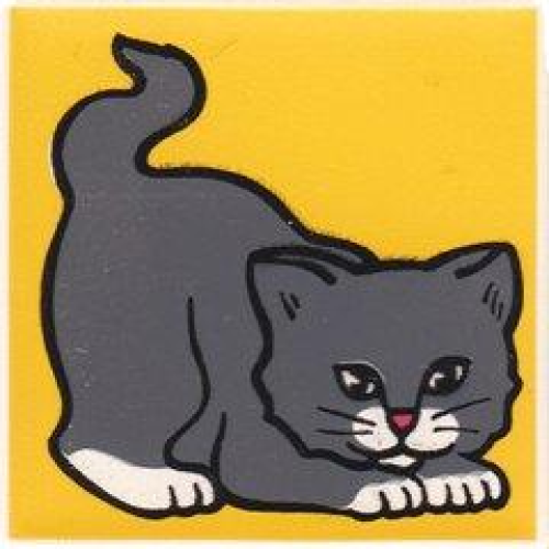 Деталь LEGO 2756pb242 Duplo, Tile 2 x 2 x 1 with Cat Mosaic Picture 08 Pattern