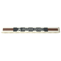 Technic, Liftarm Thick 1 x 11 with 'MARS 2020' on Dark Bluish Gray Background with Medium Nougat Stripes Pattern (Sticker) - Set 42158