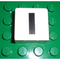 Duplo, Tile 2 x 2 x 1 with Black Capital Letter I Pattern Duplo, Tile 2 x 2 x 1 with Black Capital Letter I Pattern