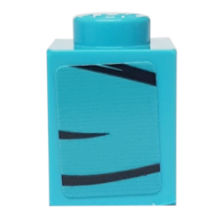 Brick 1 x 1 with 3 Black Lines on Medium Azure Background Pattern Model Left Side (Sticker) - Set 76898 Brick 1 x 1 with 3 Black Lines on Medium Azure Background Pattern Model Left Side (Sticker) - Set 76898