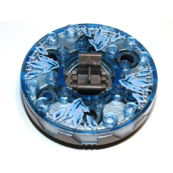 Turntable 6 x 6 x 1 1/3 Round Base Serrated with Trans-Medium Blue Top with Ice Shards Pattern (Ninjago Spinner) Turntable 6 x 6 x 1 1/3 Round Base Serrated with Trans-Medium Blue Top with Ice Shards Pattern (Ninjago Spinner)
