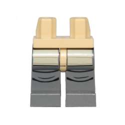 Hips and Dark Bluish Gray Legs with Tan Leggings with Dark Tan Horizontal Lines, Black Creases on Knees Pattern