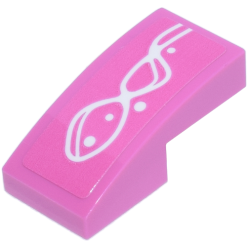 Slope, Curved 2 x 1 x 2/3 with White Curved Lines and Dots Pattern Model Left Side (Sticker) - Set 77241 Slope, Curved 2 x 1 x 2/3 with White Curved Lines and Dots Pattern Model Left Side (Sticker) - Set 77241